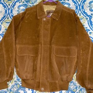 Suede Leather Bomber Jacket